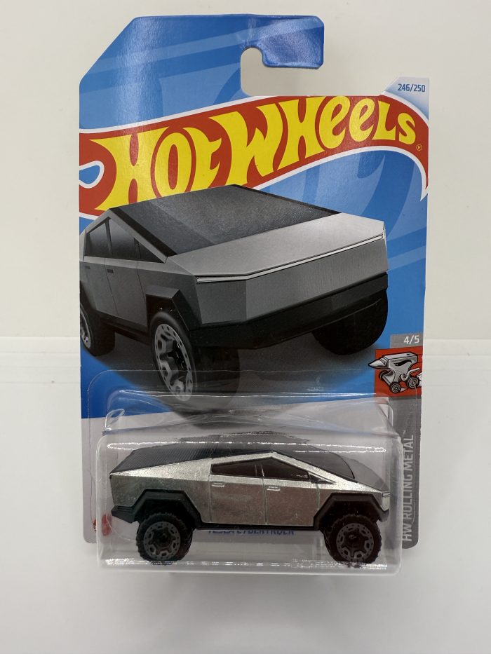 Hot Wheels Tesla Cybertruck Long Card 2024 Silver 246/250