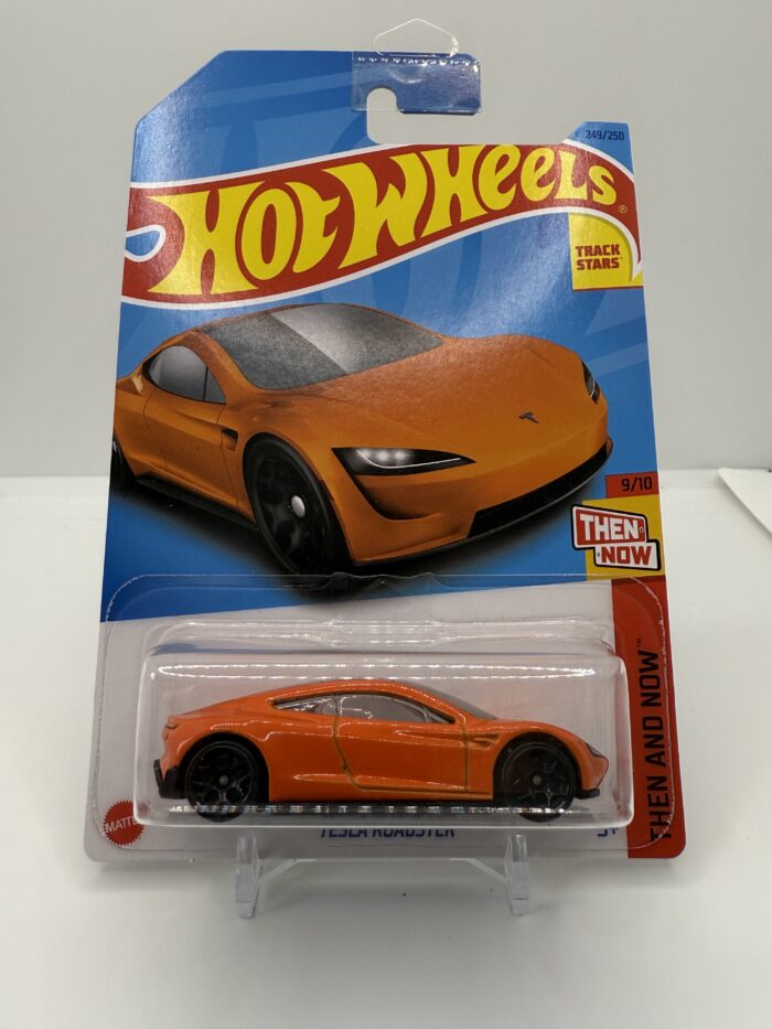Hot Wheels Tesla Roadster Long Card 2021 Orange 249/250