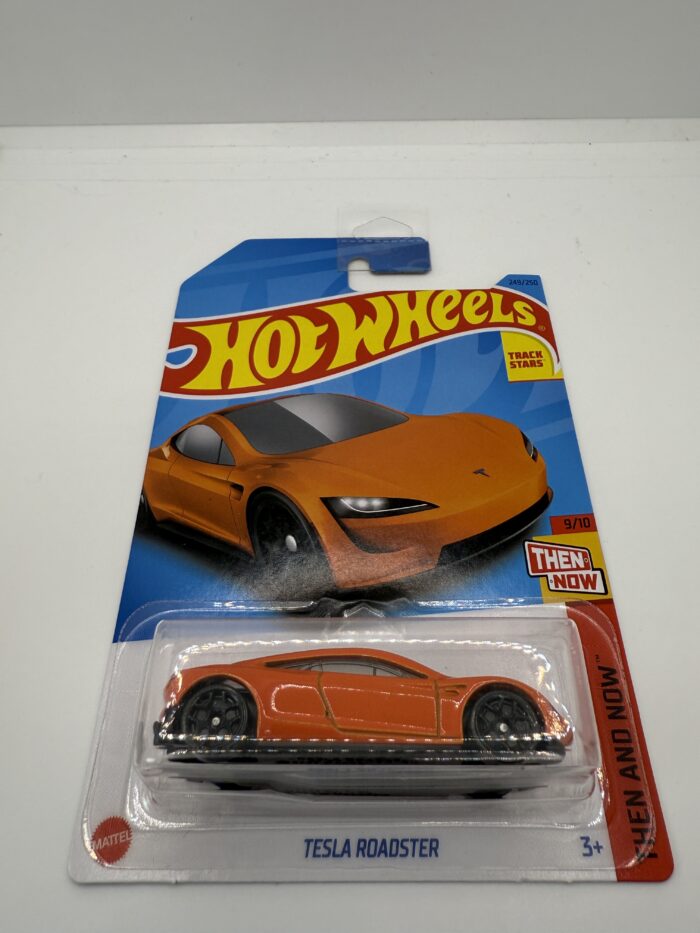 Hot Wheels Tesla Roadster Long Card 2021 Orange 249/250 - Image 3
