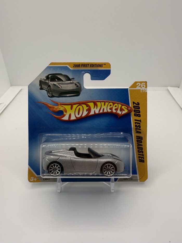 Hot Wheels Tesla Roadster Short Card 2008 Silver 26/40